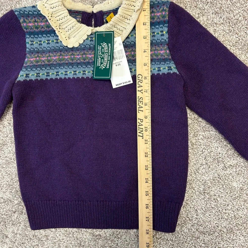 NWT Ralph Lauren Polo Country Wool Blend Jumper GIRLS Size Small‎ (7) Fair Isle